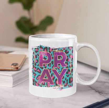 Leopard Print Pray Coffee Mug 12