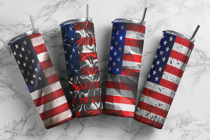 Patriotic American Flag Skinny Tumblers Skinny Tumblers 25