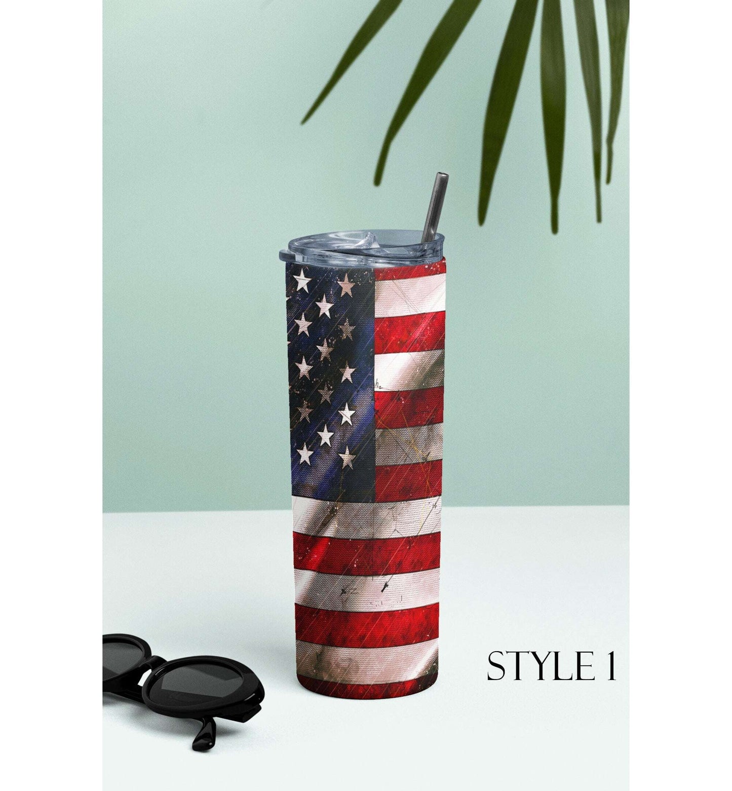 Patriotic American Flag Skinny Tumblers Skinny Tumblers 25